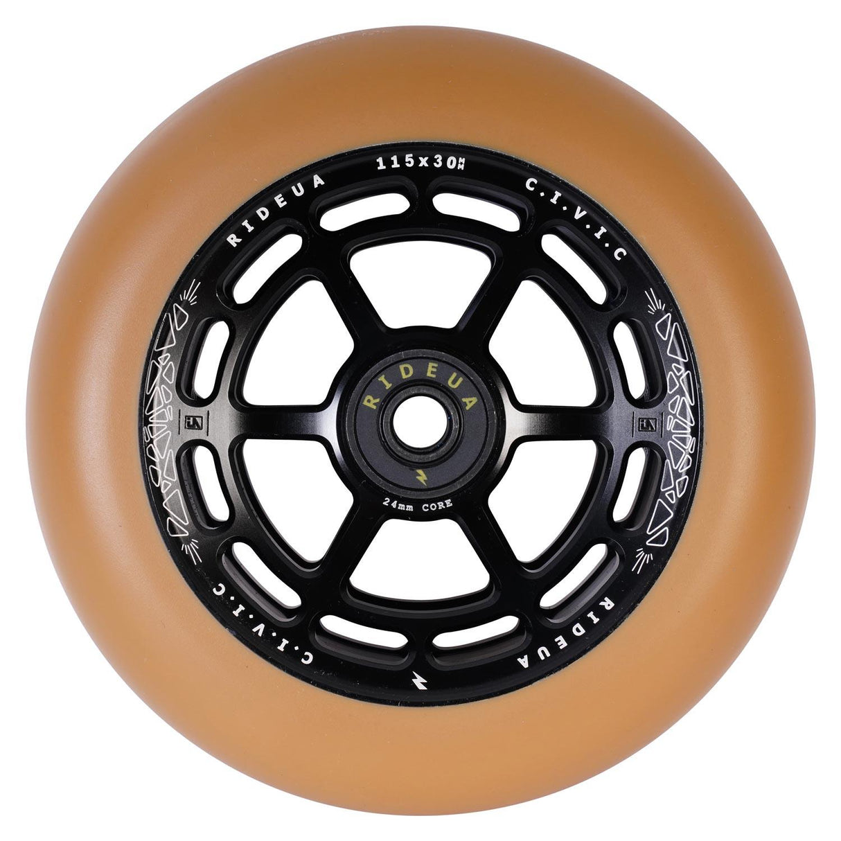 urbanArtt Civic 115 x 30mm Wheels - Black/Gum