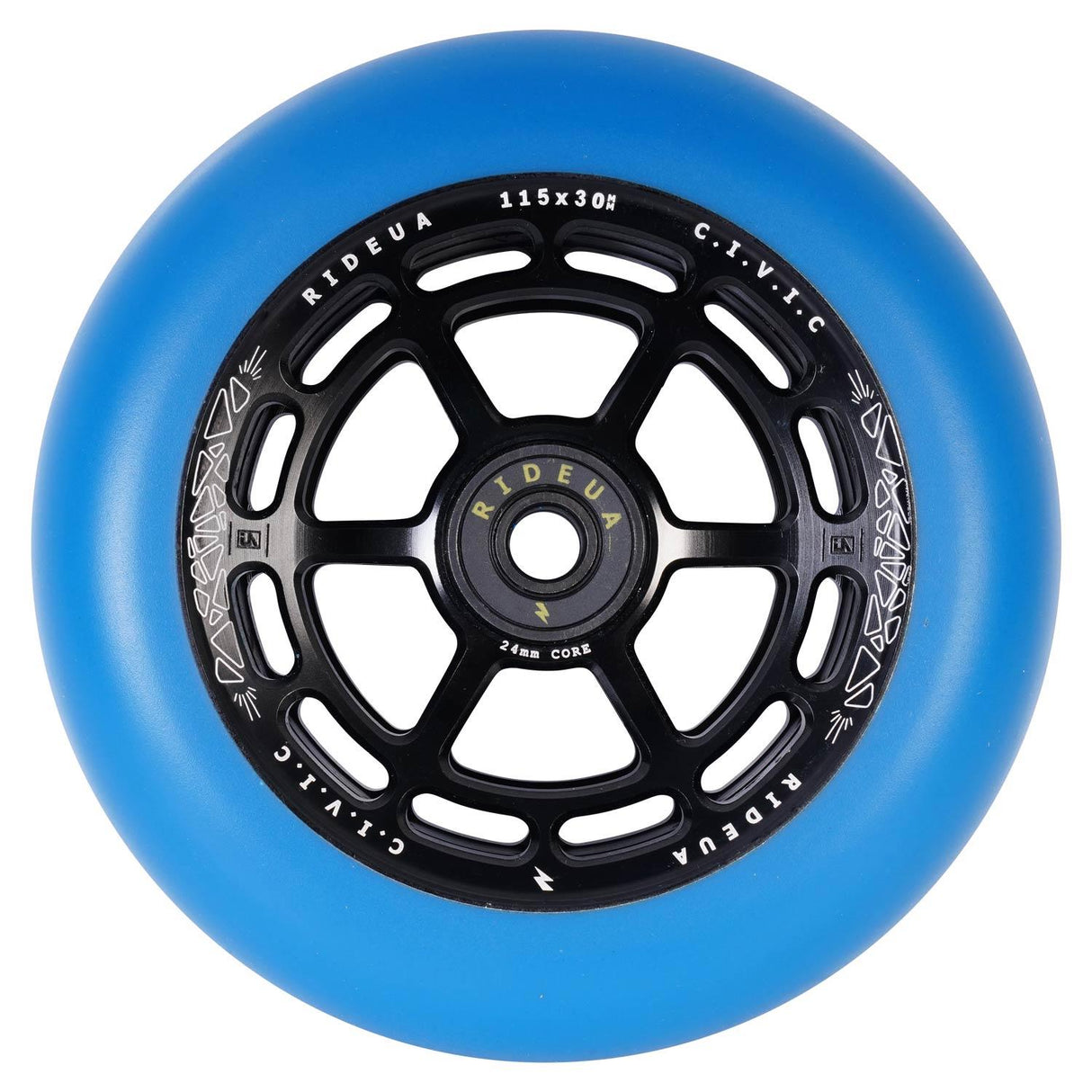 urbanArtt Civic 115 x 30mm Wheels - Black/Arctic Blue