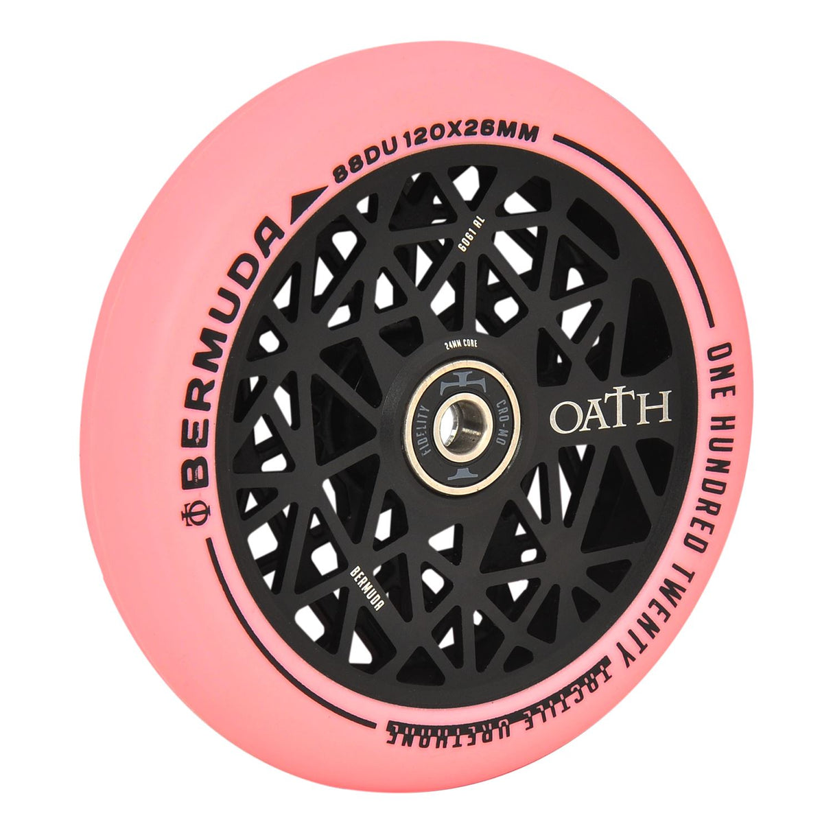 Oath Bermuda 120mm Wheels - Anodised Black/Pink