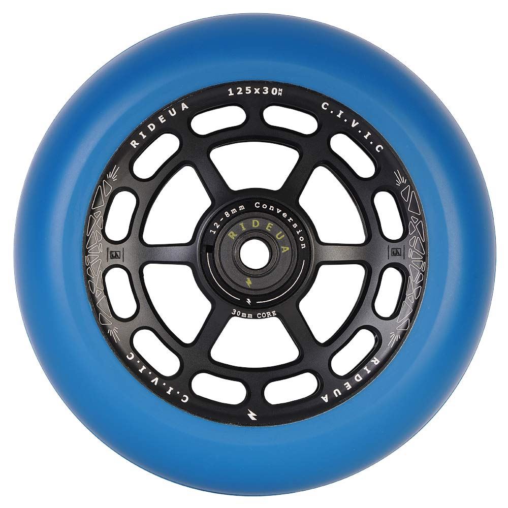 urbanArtt Civic 125 x 30mm Wheels - Black/Arctic Blue