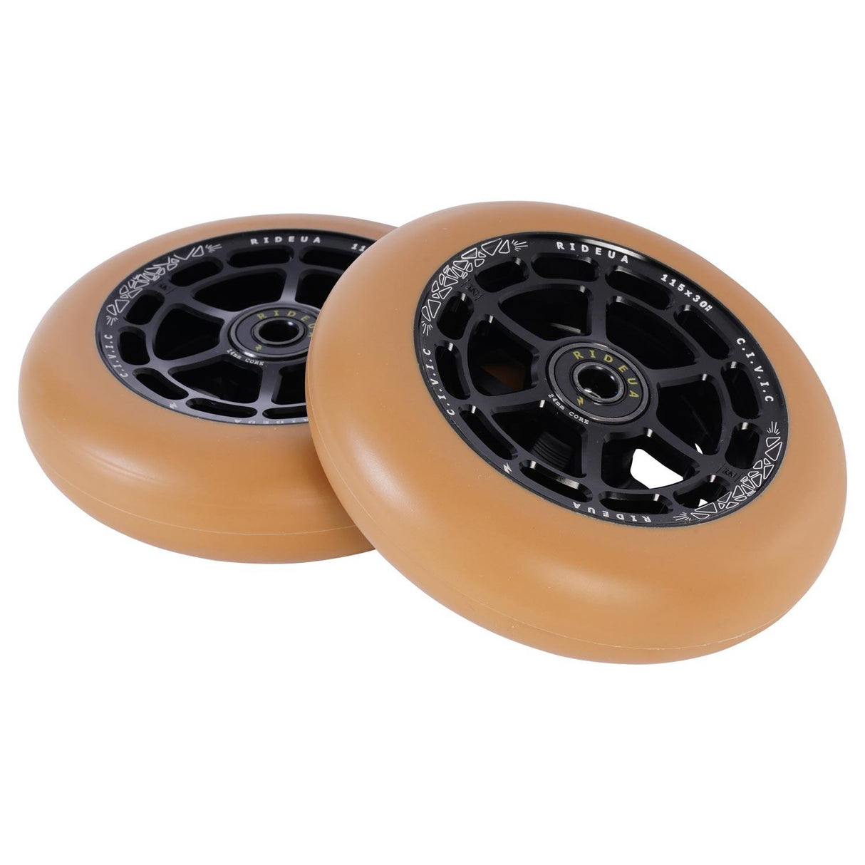 urbanArtt Civic 115 x 30mm Wheels - Black/Gum